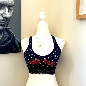 Worn Once! VS Pink Boston Red Sox Sports Bra. Size Small.